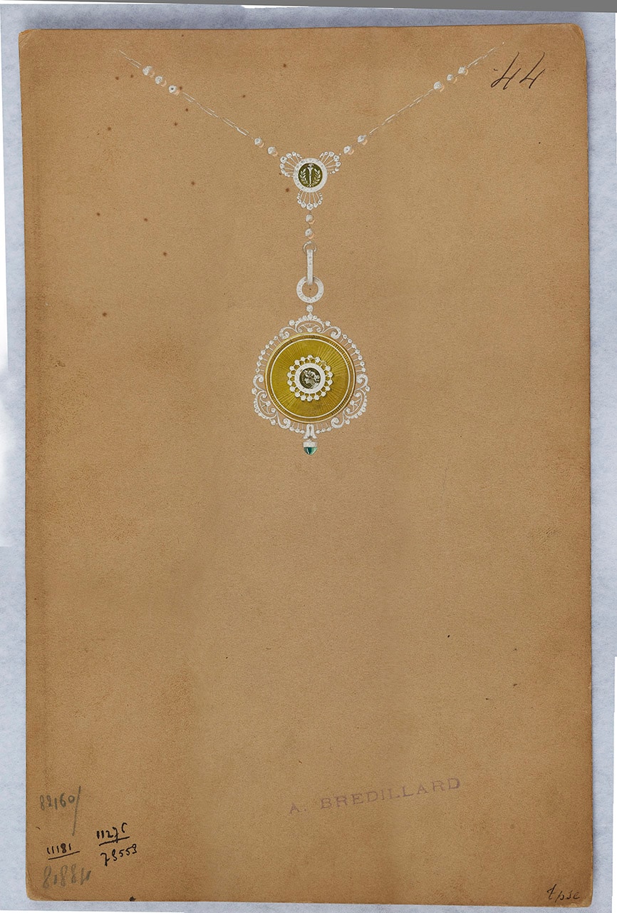 Alexandre Brédillard Dessin de montre-pendentif Alexandre Brédillard Dessin de montre-pendentif