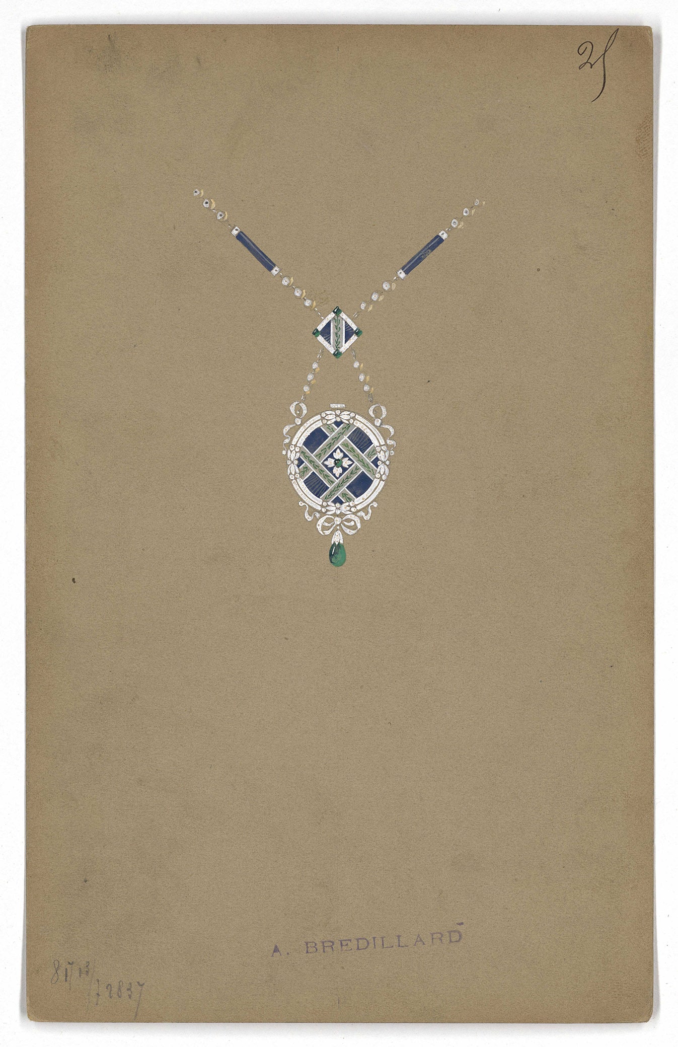 Alexandre Brédillard Dessin de montre-pendentif Alexandre Brédillard Dessin de montre-pendentif