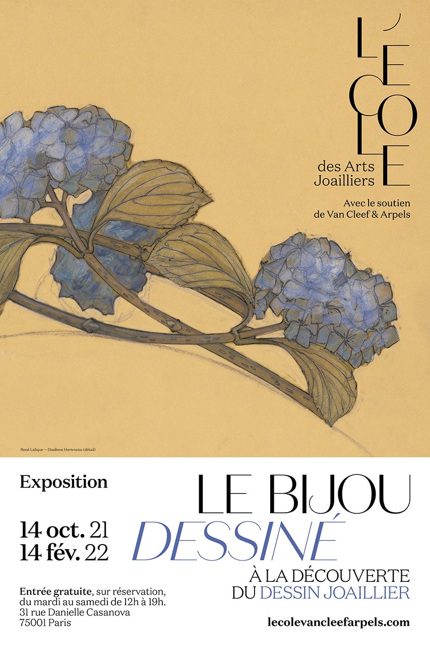 Affiche Exposition Le Bijou Dessiné - L'Ecole des Arts Joailliers