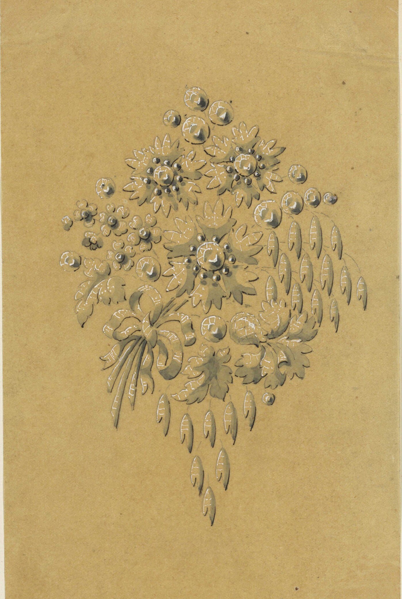 Maison Mellerio-Borgnis (1858-vers 1914) Dessin d’une broche « Bouquet » Maison Mellerio-Borgnis (1858-vers 1914) Dessin d’une broche « Bouquet »