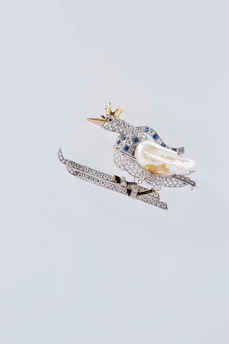 Broche Cygne à ski, XIXe siècle, Collection particulière, Photo Benjamin Chelly.jpg