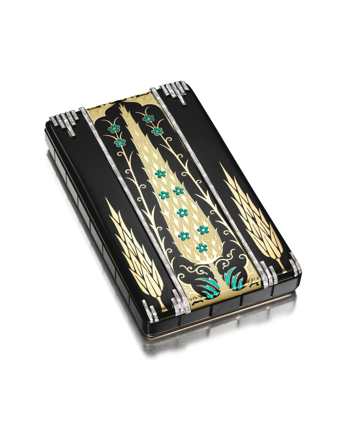 Cypress Tree Vanity Case, Van Cleef & Arpels, manufactured by Alfred Langlois, Paris, 1928, ©Doug Rosa