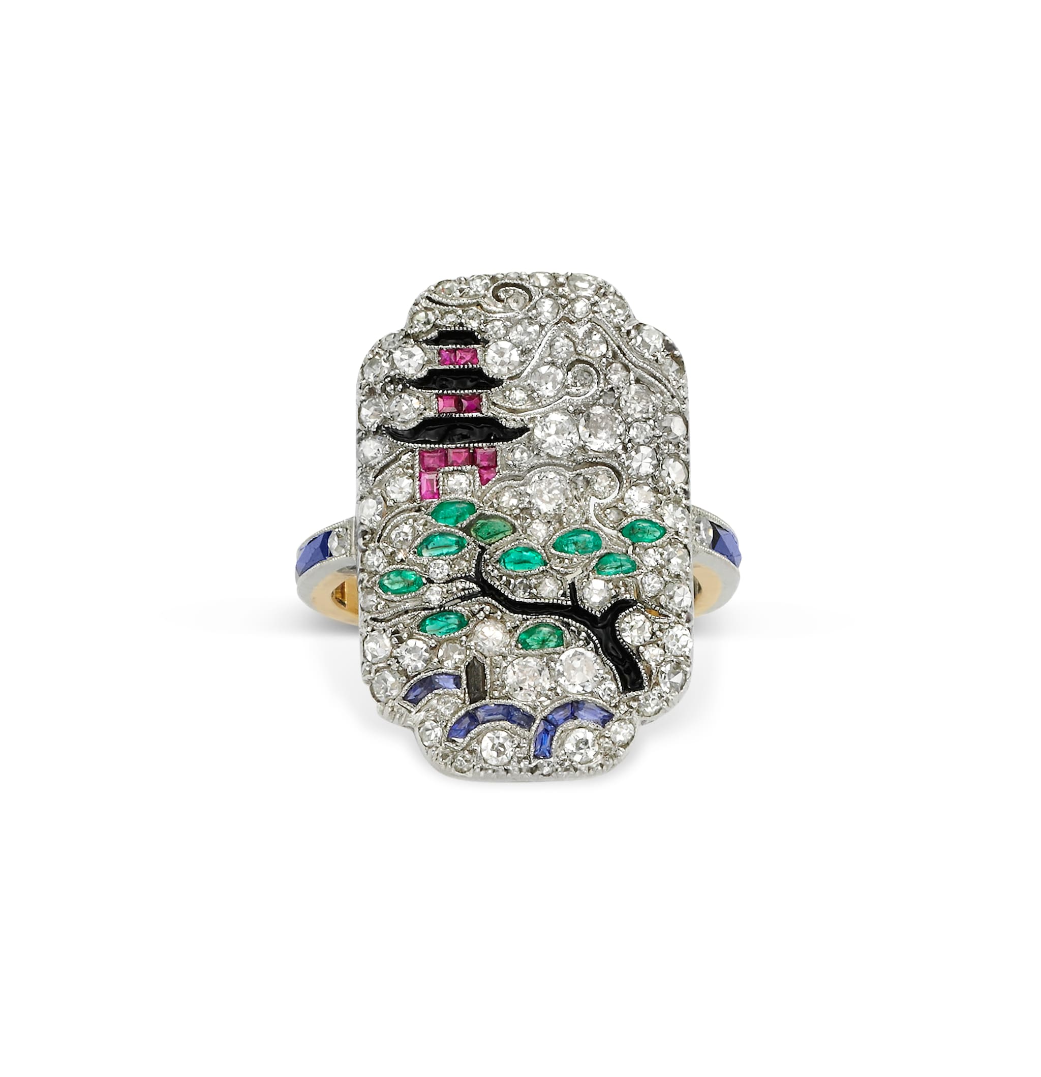 Ring, Lacloche Frères, Circa 1925, Gold, diamonds, rubies, emeralds, sapphires, enamel - Photo © Tony Falcone (3)