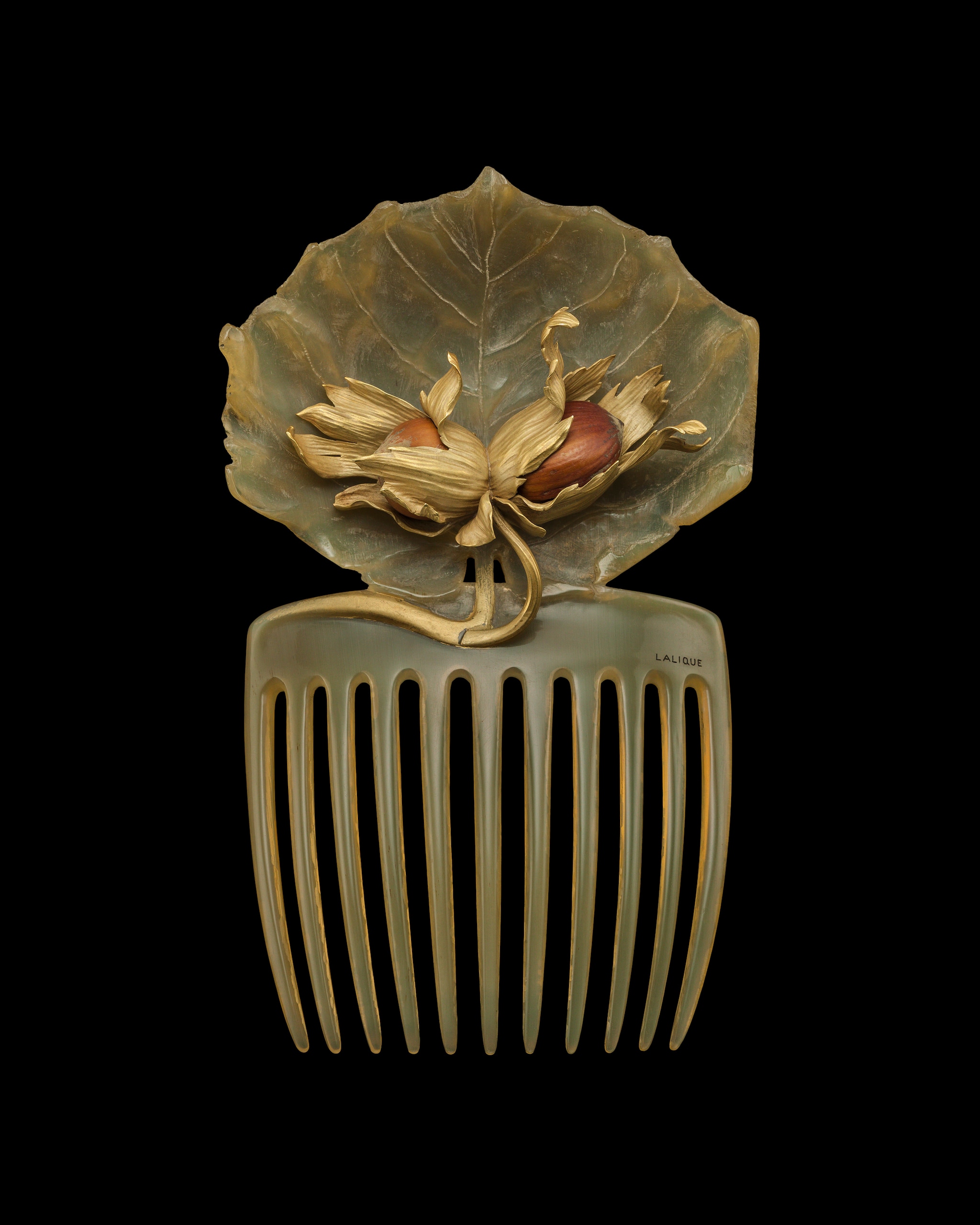 Through the eyes of a connoisseur - Hazelnut Hair Comb by René Lalique - ©Albion Art Jewellery Institute, Photo Tsuneharu Doi