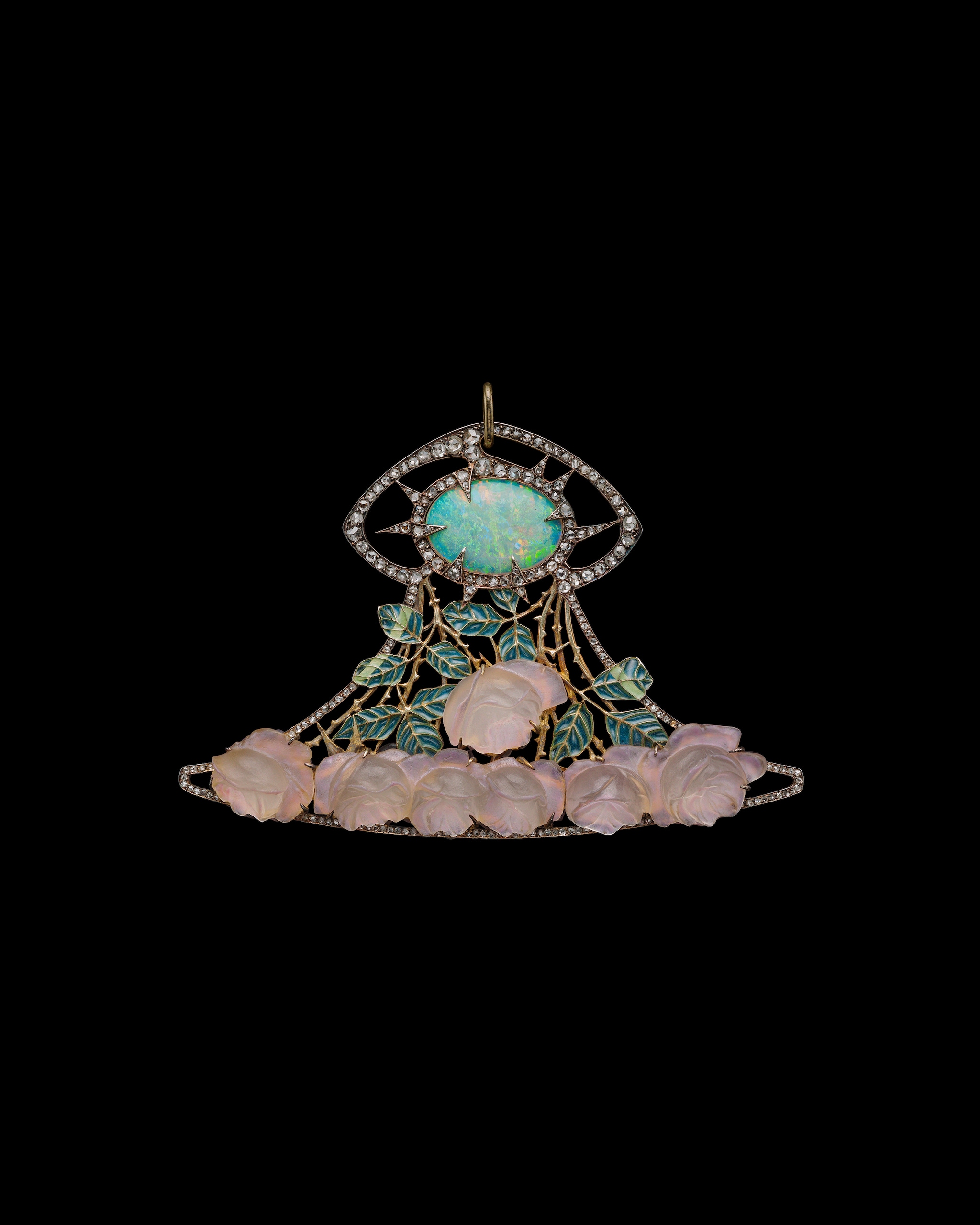 Through the eyes of a connoisseur - Opal and Glass Rose Pendant by René Lalique - ©Albion Art Jewellery Institute, Photo Tsuneharu Doi