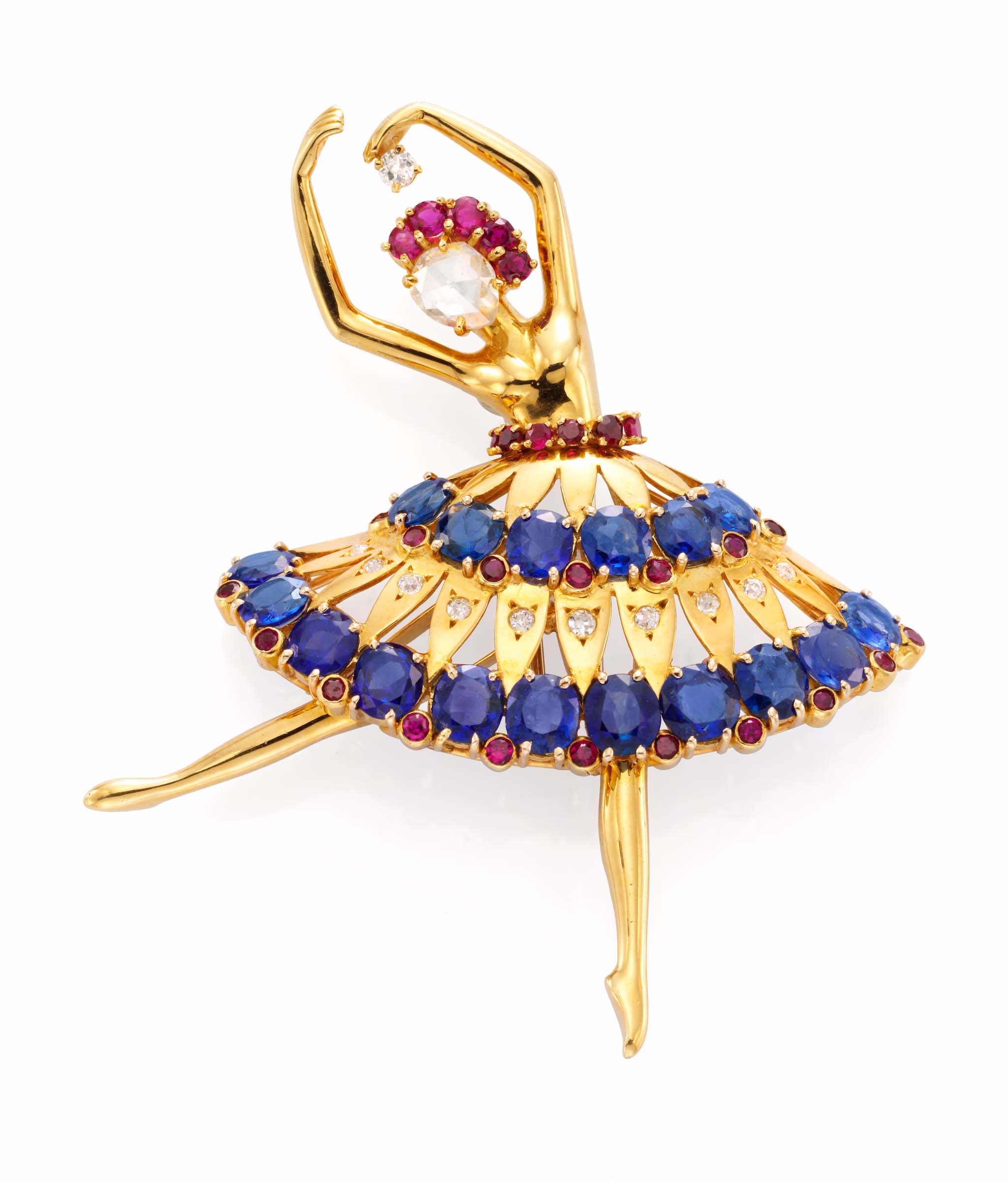 Ballerina clip, Van Cleef & Arpels, 1942, Gold, rubies, sapphires, diamonds- Photo © Tony Falcone_0.