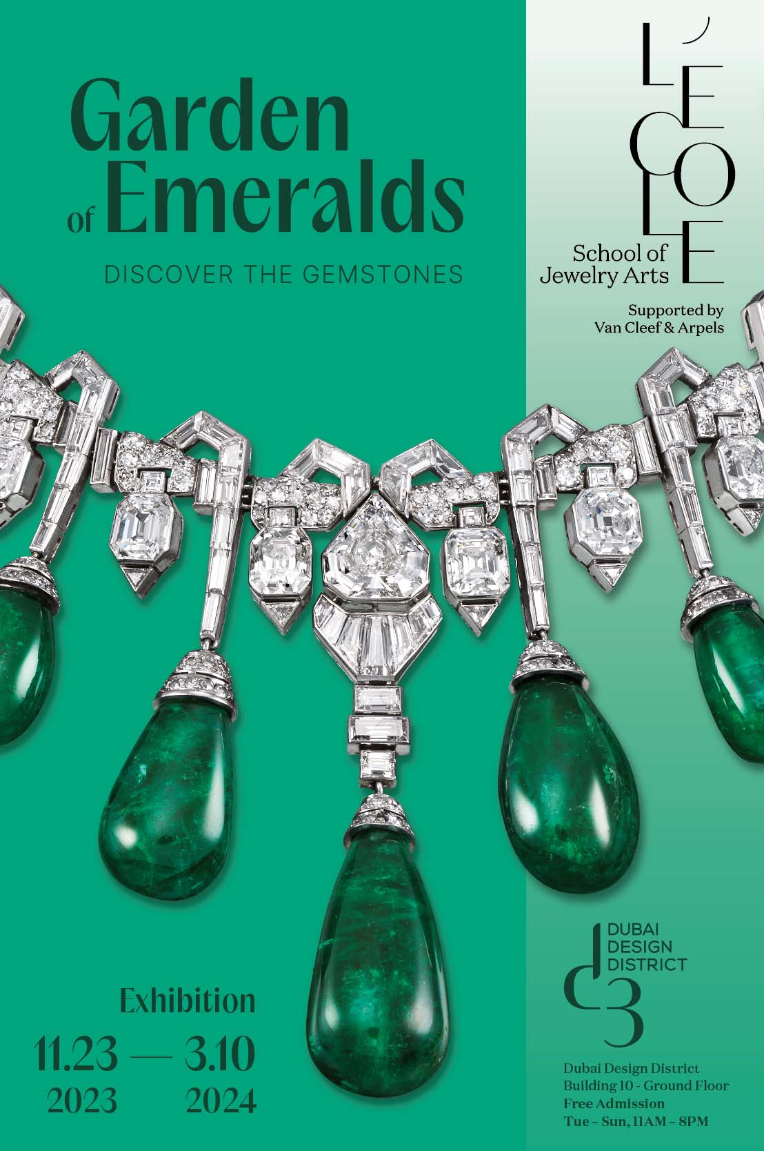 Garden of Emeralds - Dubai exhibition poster