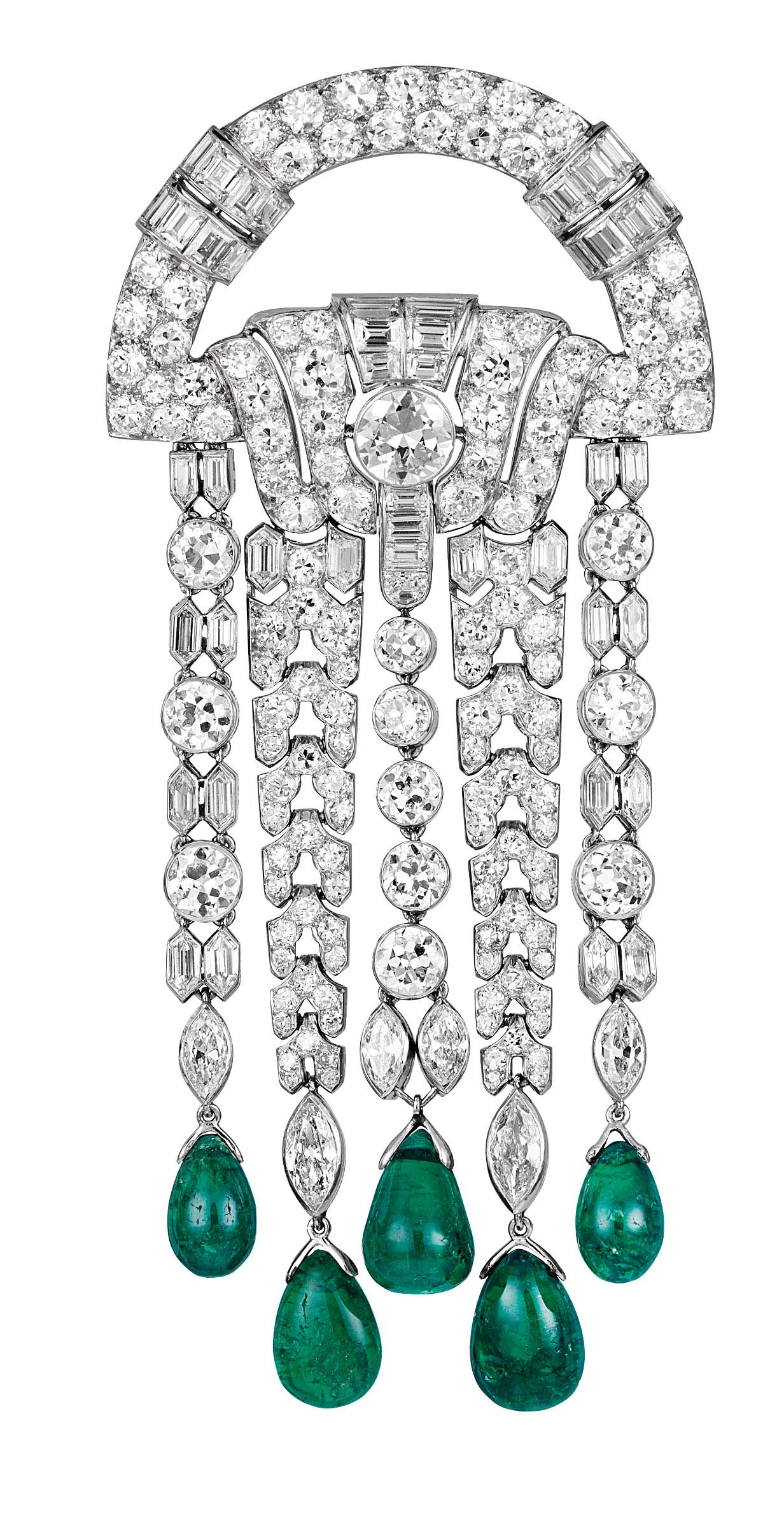 Van Cleef & Arpels, Brooch, 1928, Platinum, emeralds, diamonds © Van Cleef & Arpels Collection - P Griès
