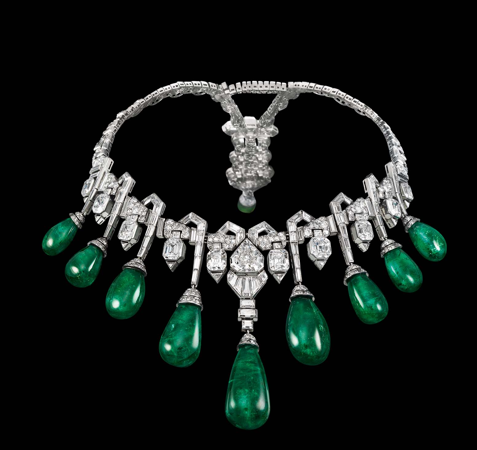 Van Cleef & Arpels, Collaret, 1929, platinum, emeralds, diamonds - in the former collection of Her Royal Highness Princess Faiza of Egypt © Van Cleef & Arpels Collection - P Griès