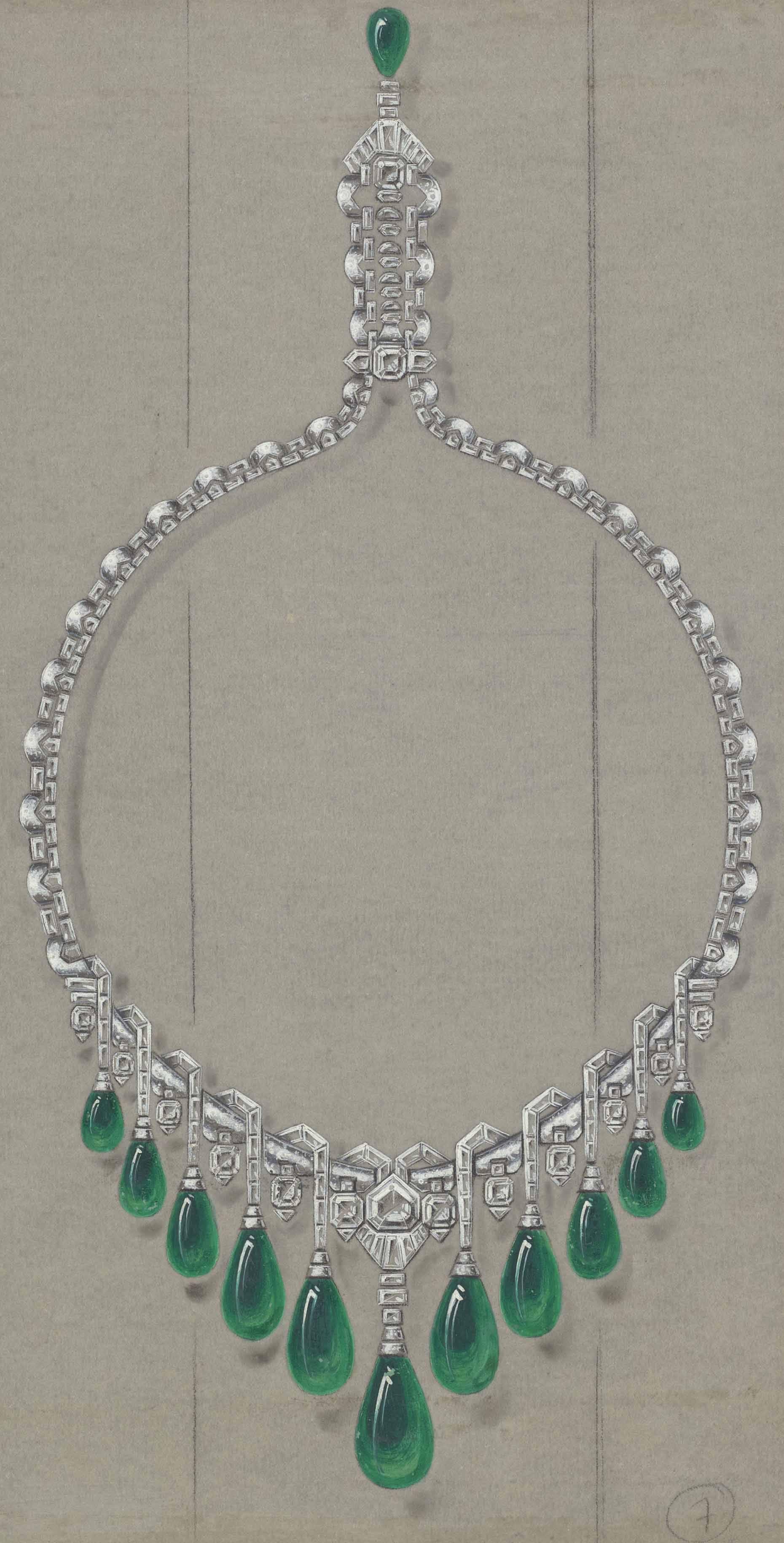 Drawing of a collaret, 1929 Van Cleef & Arpels Archives