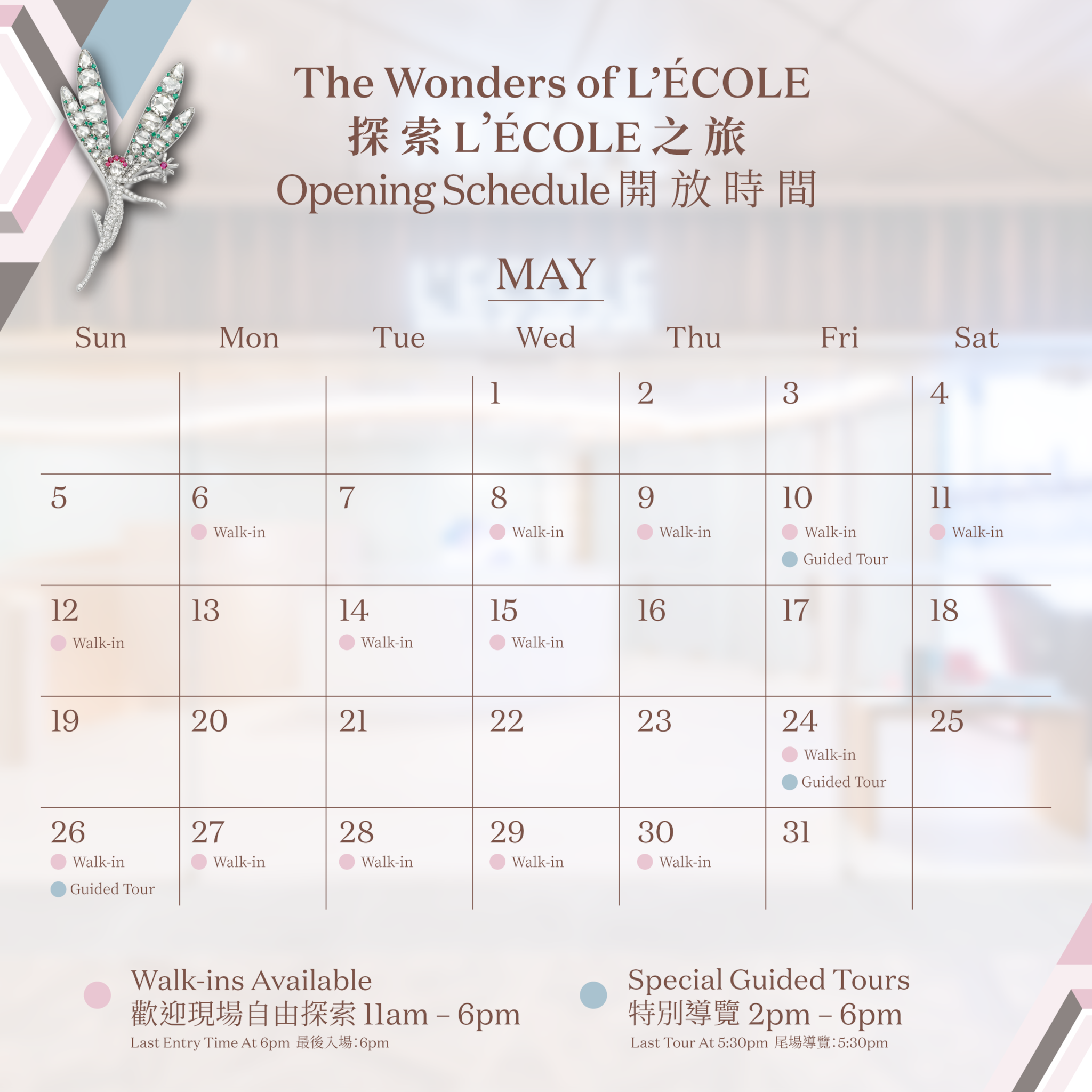 Wonders of LECOLE. May opening hours