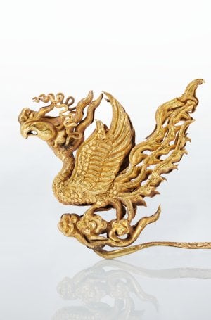 Épingle à cheveux à décor de phénix