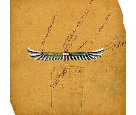 Study for an Egyptian pectoral with open wings, Musée Lalique collection