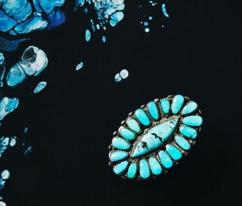 USA ring c.1965, Silver and turquoise