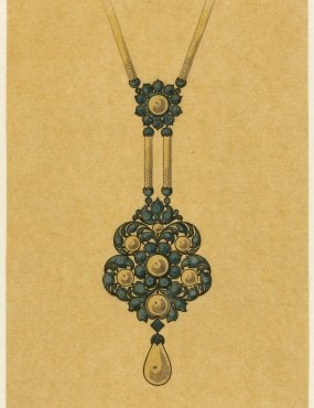 Cartier, Design drawing for a pendant in platinum, pearls, and diamonds, c. 1912, Paris, Cartier Archives © Cartier