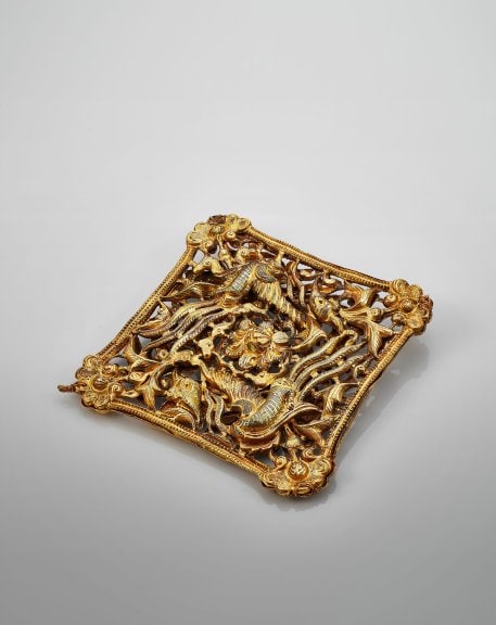 Ornament with phoenix and flower motifs