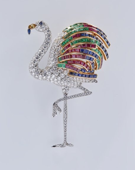 Cartier, Broche Flamand rose, 1987, Collection particulière, Photo Benjamin Chelly.jp