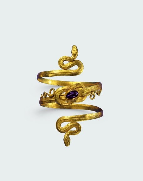 Hellenic snake bracelet in gold, garnet – Greece, 3rd-2d century BC © Schmuckmuseum Pforzheim Photo Guenther Meyer