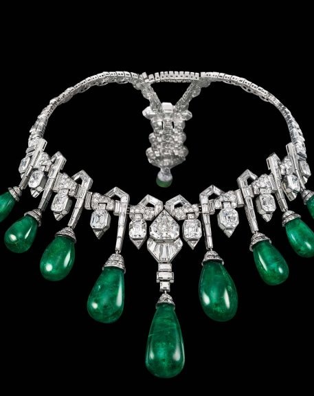 Van Cleef & Arpels, Collaret, 1929, platinum, emeralds, diamonds - in the former collection of Her Royal Highness Princess Faiza of Egypt © Van Cleef & Arpels Collection - P Griès