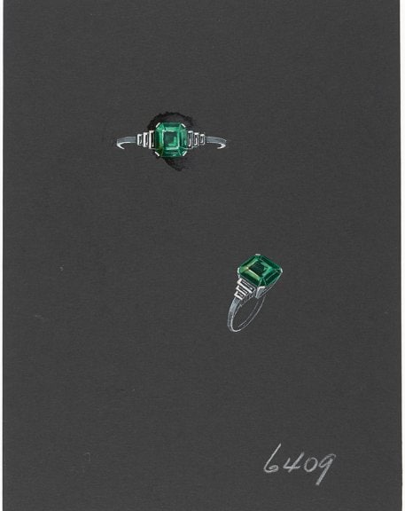 Drawing of a ring, circa 1940 Van Cleef & Arpels Jewelry Culture Fonds