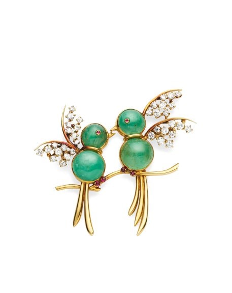 Van Cleef & Arpels, Two woodpecker clip, 1949 © Van Cleef & Arpels Collection
