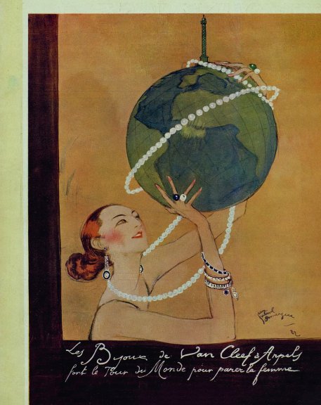 Jean Gabriel Domergue (1889-1962), Advert:  “Van Cleef & Arpels' jewelry adorn women all around the world”, La Renaissance de l'art français et des industries de luxe,  January 1923, Paris, BnF © Bibliothèque Nationale de France