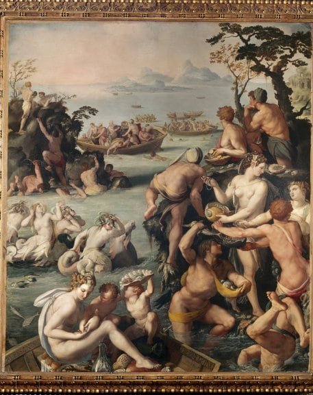 Alessandro Allori (1535-1607), Pearl Fishing. Oil on slate, between 1570 and 1572, Florence, Palazzo Vecchio