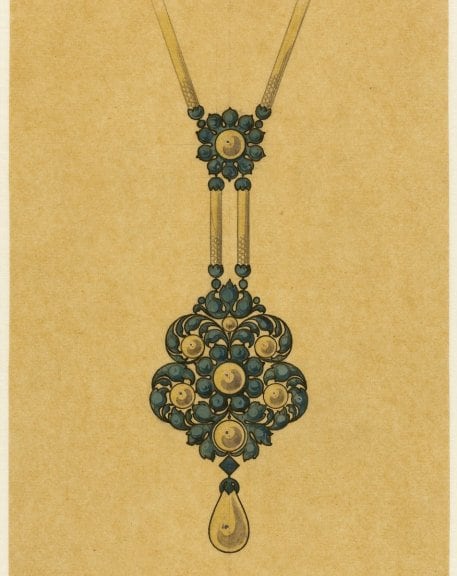 Cartier, Design drawing for a pendant in platinum, pearls, and diamonds, c. 1912, Paris, Cartier Archives © Cartier