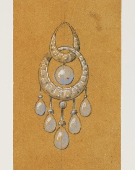 Léon Rouvenat (1809-1874), Dessin d'un bijou. Crayon graphite, aquarelle, gouache, papier calque, XIXe siècle, Paris, Petit Palais, musée des Beaux-arts de la ville de Paris / Paris Musées