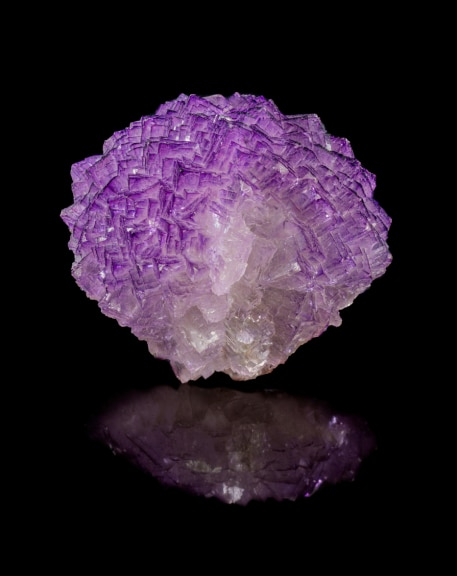 Crystal aggregate, purple and white tones