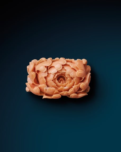 Engraved peony, precious coral, Chii Lih Coral museum