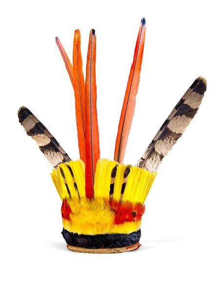 Akangitat Headdress, c. 20th century Brazil Feathers, fibre	