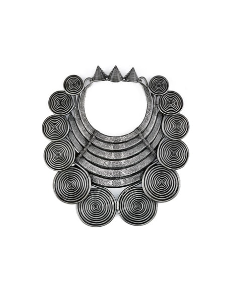 Miao Torque with Spirals, 20th century Guangxi, China Engraved silver