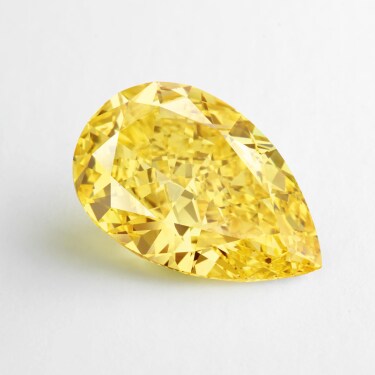 Diamant Fancy Vivid Yellow poire de 11,29 carats