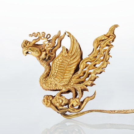 Épingle à cheveux à décor de phénix