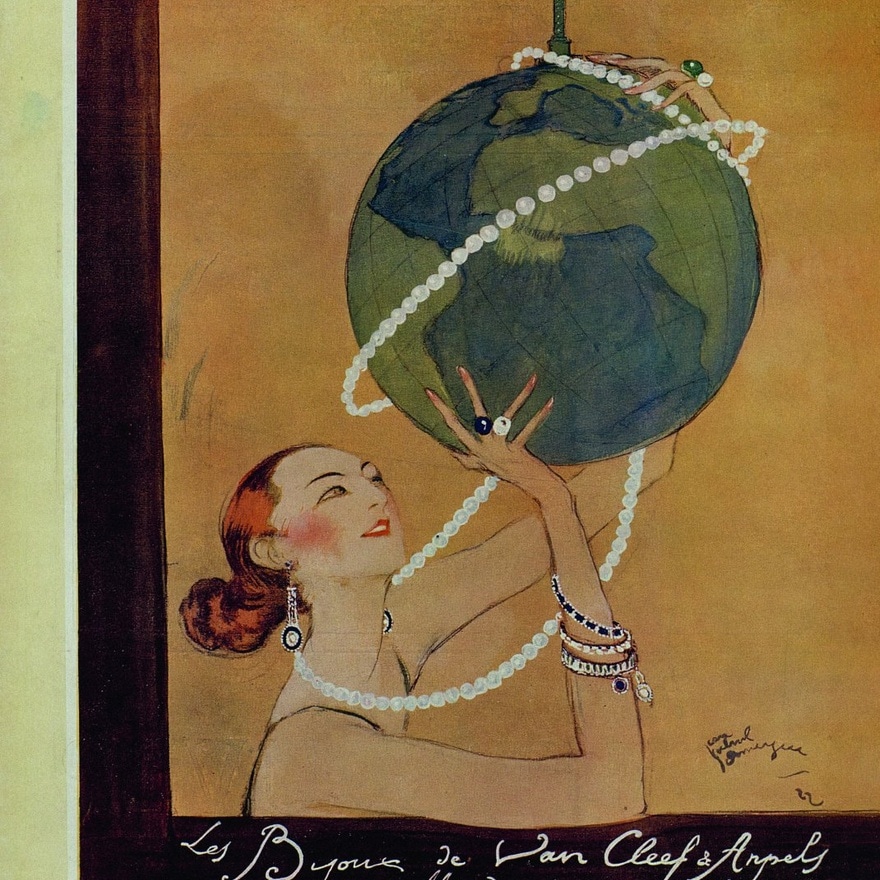 Jean Gabriel Domergue (1889-1962), Advert:  “Van Cleef & Arpels' jewelry adorn women all around the world”, La Renaissance de l'art français et des industries de luxe,  January 1923, Paris, BnF © Bibliothèque Nationale de France