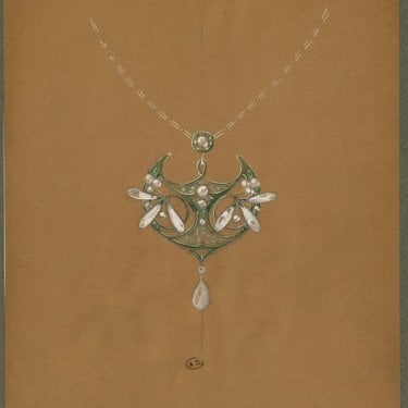 Maison Fouquet, Design for a pendant. Pencil, gouache, and white highlights on paper, 20th century (1st quarter), Paris, Musée des Arts Décoratifs