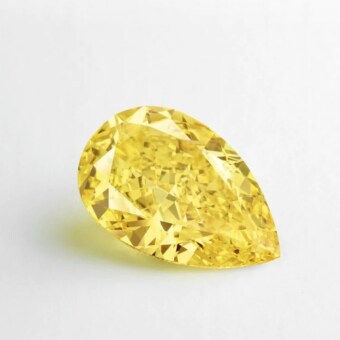 Diamant Fancy Vivid Yellow poire de 11,29 carats