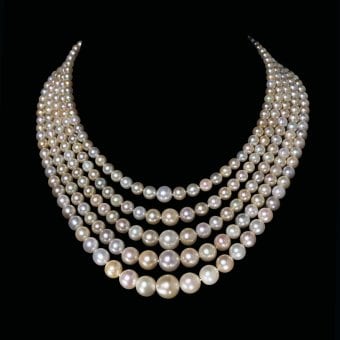 Gourdji necklace, Natural pearls, diamond clasp, Collection Faerber © Katharina Faerber.