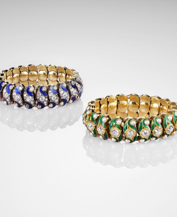 Pair of enamel bracelets. An Eye For Beauty, Illuminata Jewelry Collection Exhibition, L'ECOLE, School of Jewelry Arts, K11 MUSEA, Hong Kong