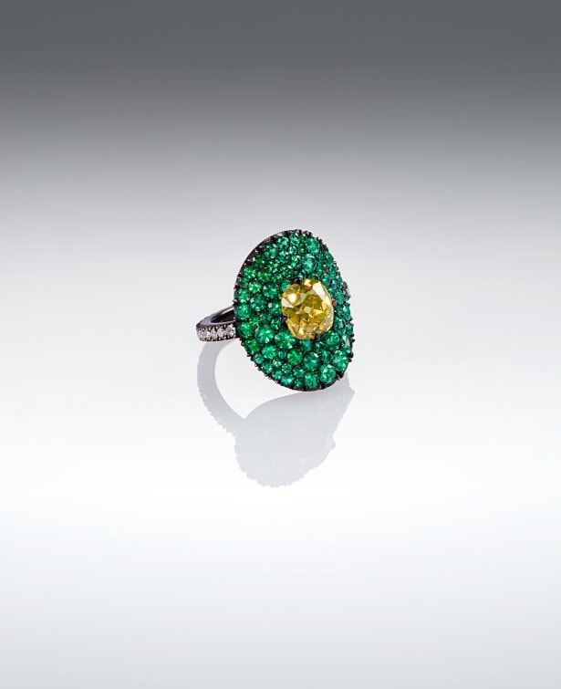 Fancy yellow diamond ring by JAR. An Eye For Beauty, Illuminata Jewelry Collection Exhibition, L'ECOLE, School of Jewelry Arts, K11 MUSEA, Hong Kong