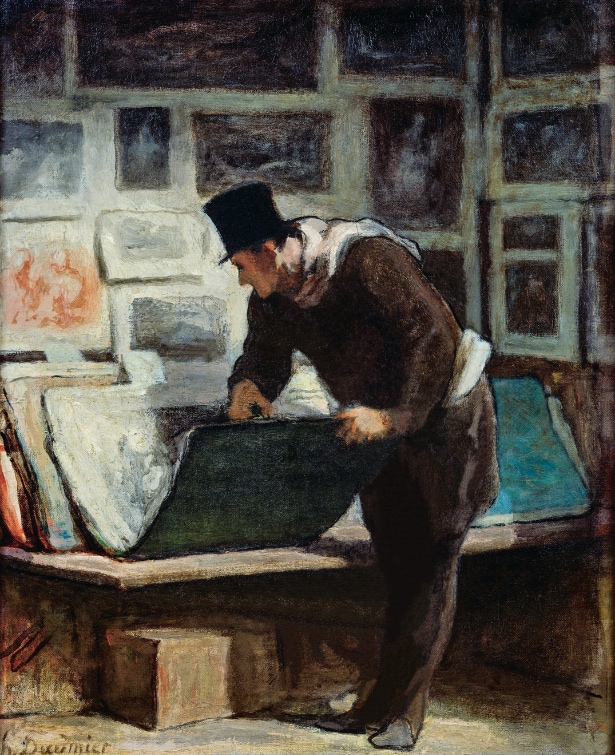Illustration of The Invisible Collection – The Print Collector by Honoré Daumier (1860) 
