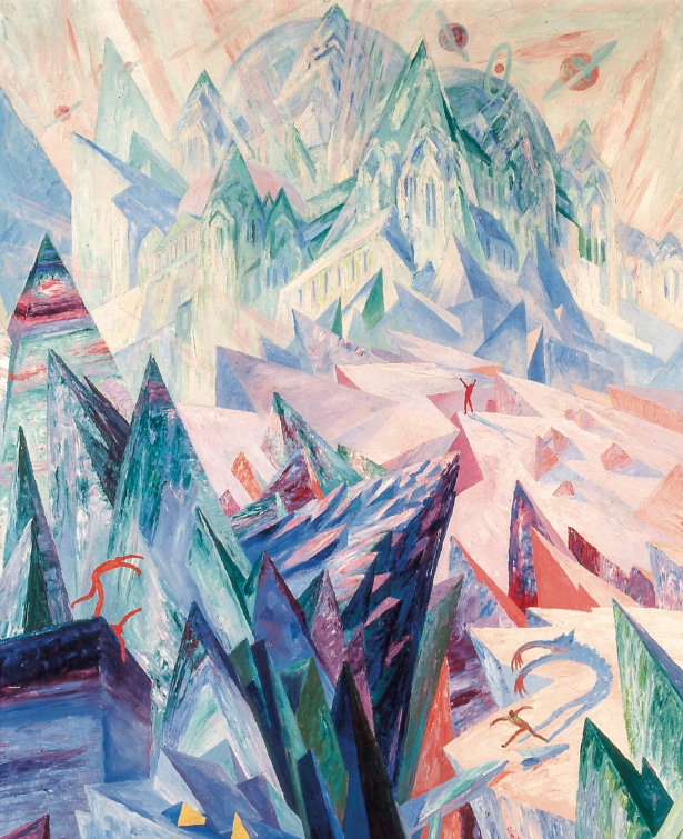 Wenzel Hablik, The Path of the Genius, oil on canvas, 1918, Itzehoe, Wenzel Hablik Museum