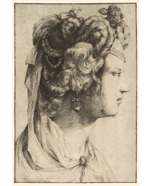 Jacopo Ligozzi, « Testa divina », v. 1580-1590, encre brune sur papier, Londres, The Courtauld Institute.​