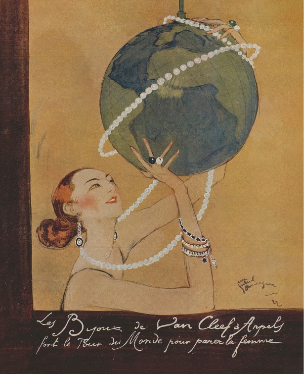 Jean-Gabriel Domergue, advertisement for the Maison Van Cleef & Arpels, La Renaissance de l’art français et des industries de luxe, January 1923.​