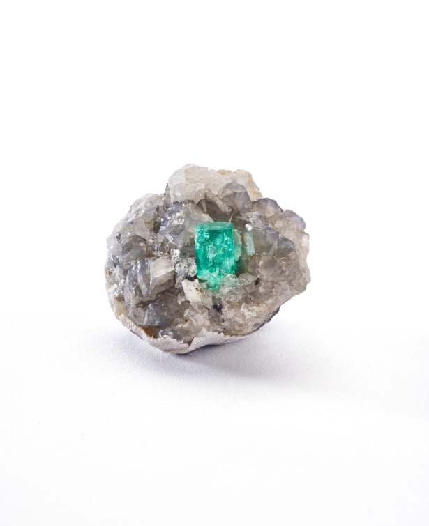 Rough emerald on matrix, Colombia