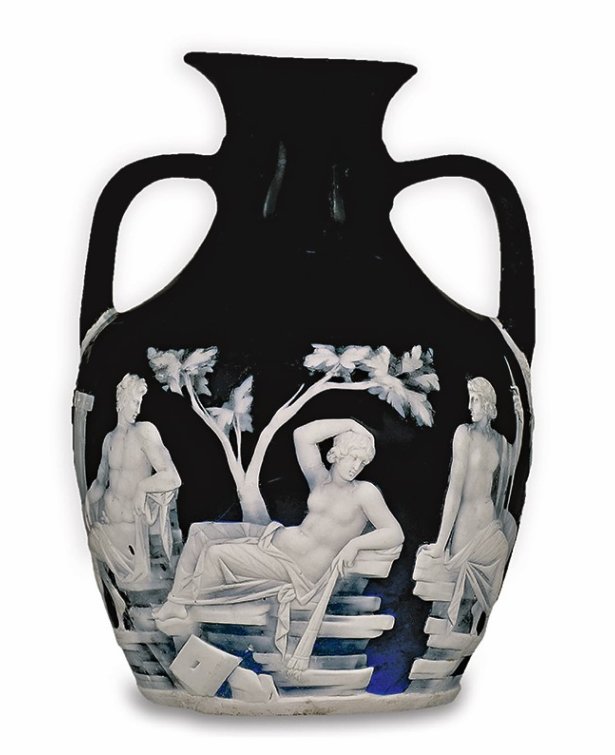 Portland Vase, cameo glass, Rome, 1st century CE, London, British Museum