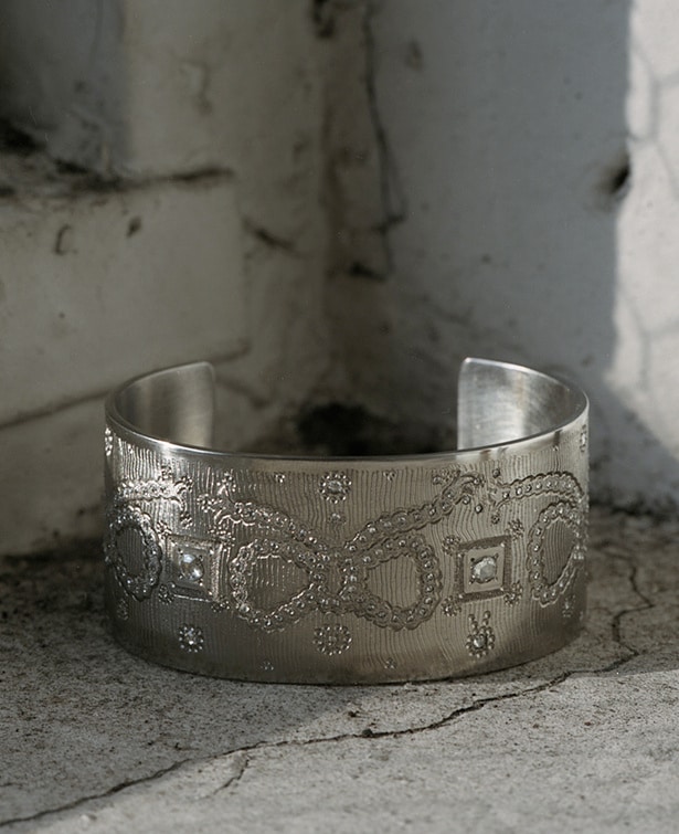 Daniel Brush, 72 Cuffs collection, steel, precious stones, 2010-2013.​