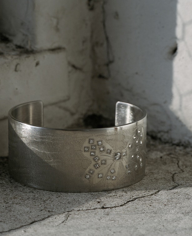 Daniel Brush, 72 Cuffs collection, steel, precious stones, 2010-2013.​