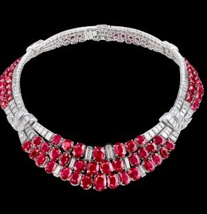 Necklace, 1936, Van Cleef & Arpels Collection, Ruby, Discover the Gemstones, L'ECOLE, School of Jewelry Arts, Singapore, Les Jardins Secret byVan Cleef & Aprels